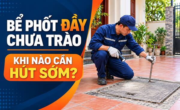 Bể phốt đầy chưa trào và dấu hiệu cần hút sớm