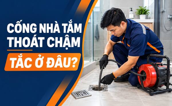 Cống nhà tắm thoát chậm và bốc mùi