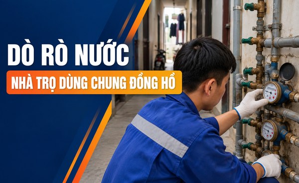 Dò rò nước nhà trọ dùng chung đồng hồ
