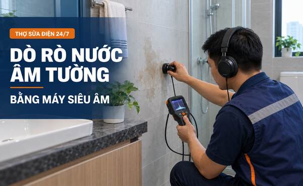 Kiểm tra vị trí rò nước âm tường trước khi mở