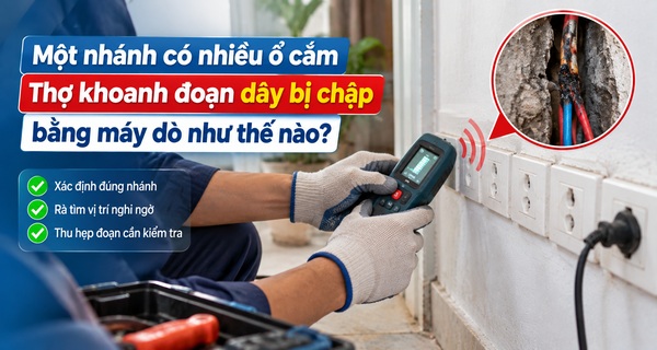 Khoanh vùng đoạn dây cấp cho nhiều ổ cắm