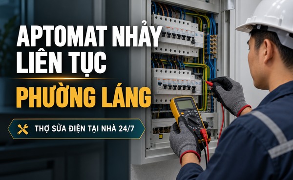Minh họa sửa Aptomat nhảy liên tục tại phường Láng