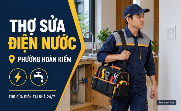 Minh họa thợ sửa điện nước tại phường Hoàn Kiếm