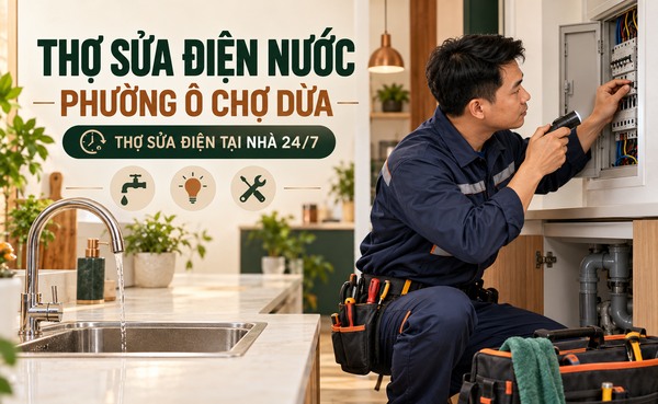 Minh họa thợ sửa điện nước tại phường Ô Chợ Dừa